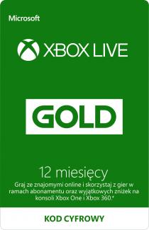 Xbox Live Gold 12 miesięcy Subskrypcja Kod Cyfrowy