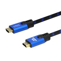 Kabel HDMI v2.1 Savio CL-142 1,8m, 8K, OFC, niebiesko-czarny, złote końcówki