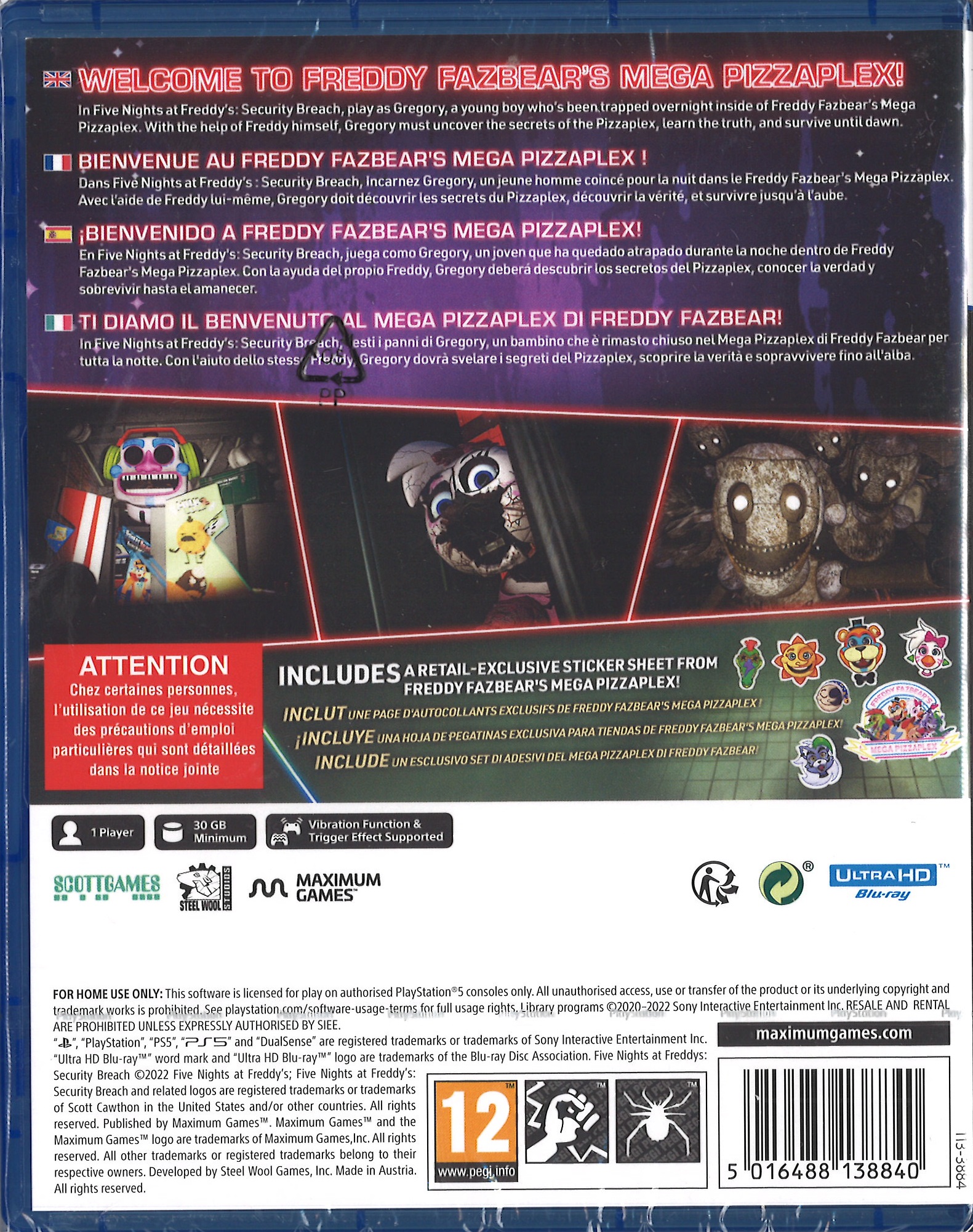 PS5 - Five nights at freddy's security breach - KONSOL CENNETİ at