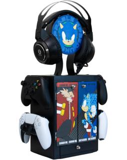 Numskull Sonic the Hedgehog Gaming Locker - Uchwyt na kontroler, stojak na słuchawki oraz szafka na gry